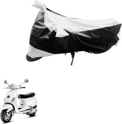 Ak Automotive Two Wheeler Cover for Piaggio(Vespa LX, Black, Silver)
