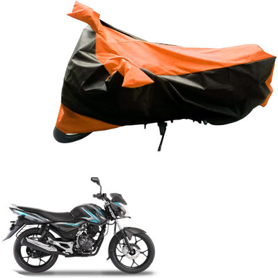 Ak Automotive Two Wheeler Cover for Bajaj(Discover 100 DTS-i, Black, Orange)