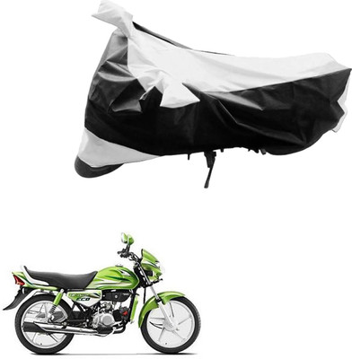 Ak Automotive Two Wheeler Cover for Hero(HF Deluxe, Black, Silver)