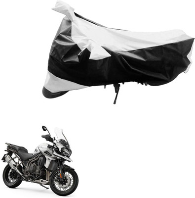 PRIMEAUTOZ Two Wheeler Cover for Triumph(Tiger 800 XCA, Black, Silver)