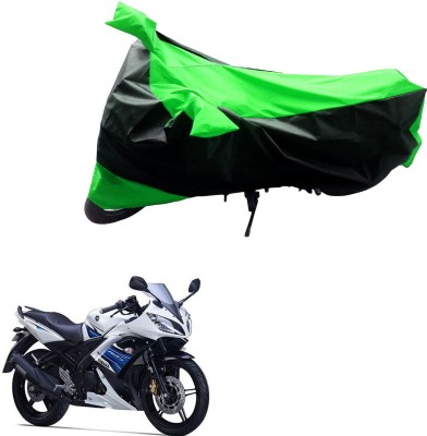 Mdstar Two Wheeler Cover for Yamaha(YZF R15 S, Black, Green)