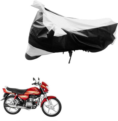 AK Art Two Wheeler Cover for Hero(HF Deluxe, Black, Silver)