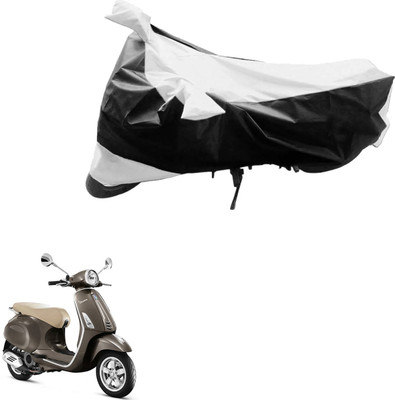 AK Art Two Wheeler Cover for Piaggio(Vespa SXL, Black, Silver)
