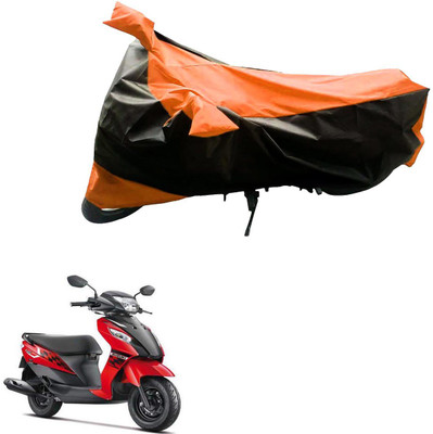 JVG Two Wheeler Cover for Suzuki(Let's, Black, Orange)