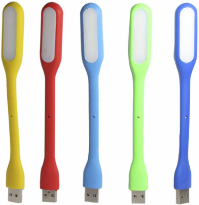 GADGETSMORE USB LIGHT Combo Pack of 5 Piece Flexible, Portable, Bendable USB LED Lights for Your Laptop AND POWER BANK Led Light(Multicolor)