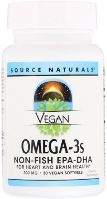 Source Naturals Vegan Omega-3s Non-Fish EPA-DHA, 300 mg, 30 Vegan Softgels(30 No)