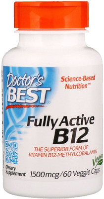 Doctor's Best Best Fully Active B12, 1500 mcg, 60 Veggie Caps(1500 mg)