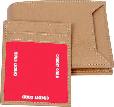 IBEX Men Beige Artificial Leather Wallet(6 Card Slots)