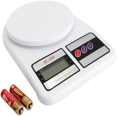 Flipco Digital Kitchen Scale Electronic Digital Kitchen Weighing Scale 10 Kgs Weight Measure Spices Vegetable Liquids, Ivory Weighing Scale(White)