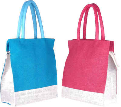Foonty (FAB-19) Daily Use Jute Lunch Bag(Multicolor, 12 L)