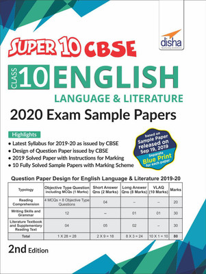 Super 10 CBSE Class 10 English Language & Literature 2020 Exam Sample Papers for� 2nd Edition(English, Paperback, Disha Experts)