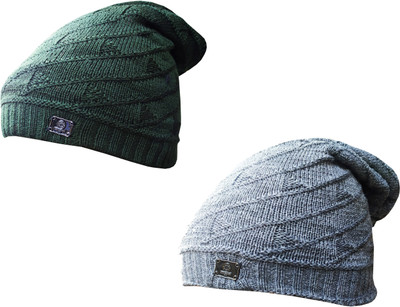 window shop Solid Beanie Cap(Pack of 2)