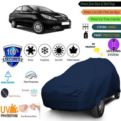 MotohunK Car Cover For Tata Manza (With Mirror Pockets)(Blue)