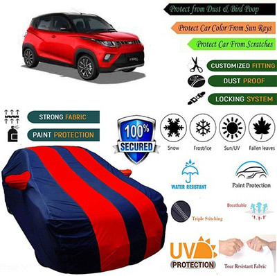 MotohunK Car Cover For Mahindra KUV100 (With Mirror Pockets)(Blue, Red)