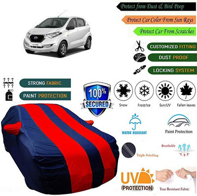 MotohunK Car Cover For Datsun Universal For Car (With Mirror Pockets)(Blue, Red)