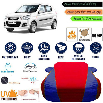 MotohunK Car Cover For Maruti Suzuki Alto K10 (With Mirror Pockets)(Red, Blue)