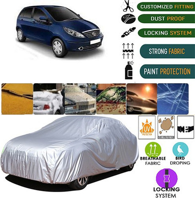 MotohunK Car Cover For Tata Indica Vista (Without Mirror Pockets)(Silver)