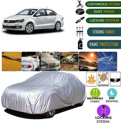 MotohunK Car Cover For Volkswagen Vento (Without Mirror Pockets)(Silver)