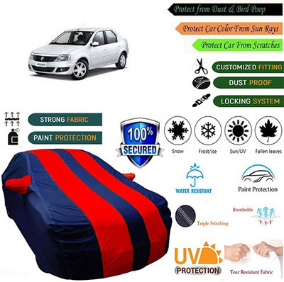 MotohunK Car Cover For Renault Logan (With Mirror Pockets)(Blue, Red)