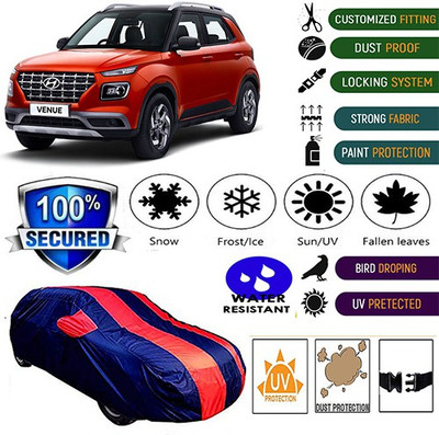 MotohunK Car Cover For Hyundai Venue (With Mirror Pockets)(Red, Blue)