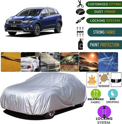 MotohunK Car Cover For Maruti Suzuki S-Cross (Without Mirror Pockets)(Silver)