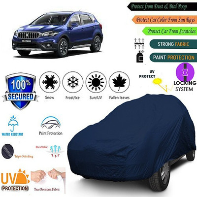 MotohunK Car Cover For Maruti Suzuki S-Cross (With Mirror Pockets)(Blue)