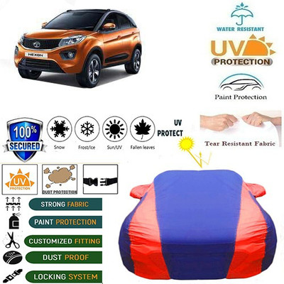 MotohunK Car Cover For Tata Nexon (With Mirror Pockets)(Blue, Red)