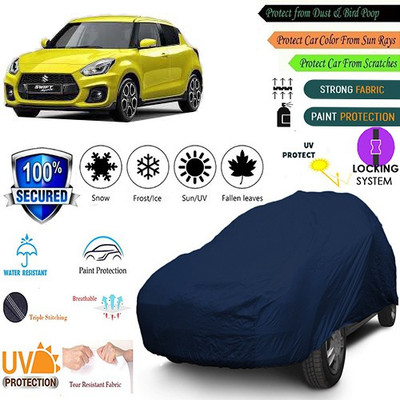 MotohunK Car Cover For Maruti Suzuki Swift (With Mirror Pockets)(Blue)