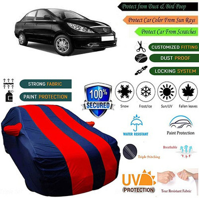 MotohunK Car Cover For Tata Manza (With Mirror Pockets)(Multicolor)