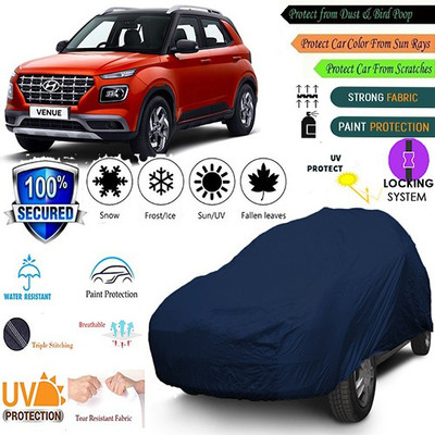 MotohunK Car Cover For Hyundai Venue (With Mirror Pockets)(Blue)