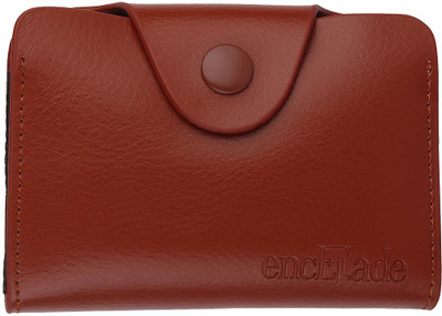 Encelade High Quality Brown Leather Debit/Credit Cash & Cards 15 Card Holder(Set of 1, Brown)