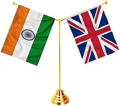 UNIQ India:: United Kingdom (UK) Rectangle Table Miniature Flag(Cotton)