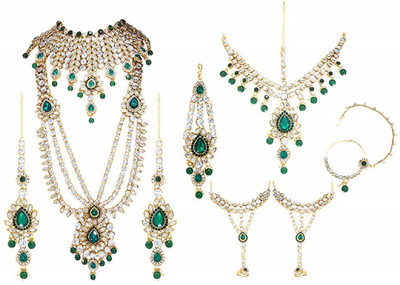 CATALYST Brass Gold-plated Green, White Jewellery Set(Pack of 1)