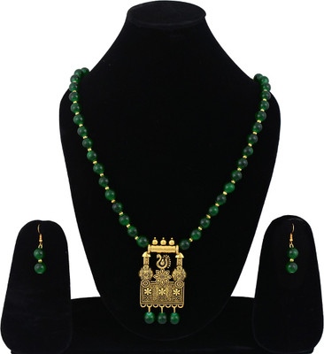 Darsha Collections Alloy Gold-plated Green, Gold Jewellery Set(Pack of 1)