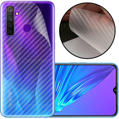 CASE CREATION Oppo Realme 5 Pro Mobile Skin(3D Carbon Fibre Transparent Back Skin Matte Finish)