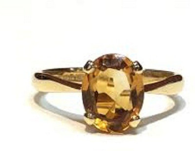 CEYLONMINE Stone Citrine Gold Plated Ring
