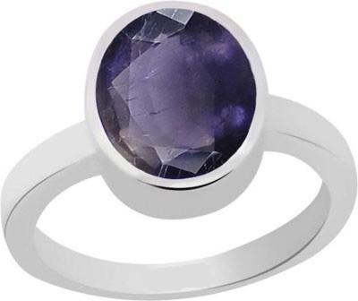 CLEAN GEMS Natural Certified Neeli (Iolite) 6.25 Ratti or 5.5 Carat for Male & Female 92.5 Sterling Silver Sterling Silver Ring