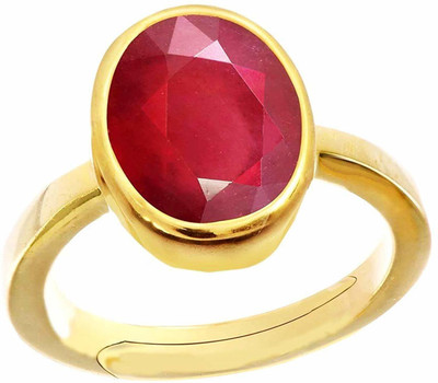 PARTH GEMS Certified Unheated Untreatet 9.25 Carat A+ Quality Natural Burma Ruby Manik Gemstone Ring For Women's and Men's Metal Ruby Gold Plated Ring