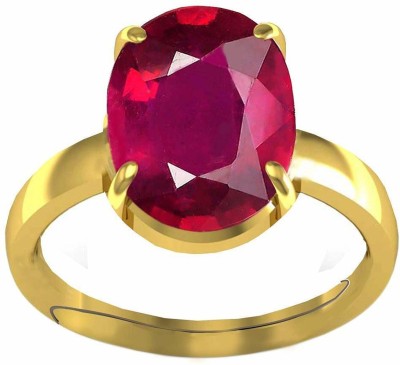 PARTH GEMS Certified Unheated Untreatet 9.25 Carat A+ Quality Natural Burma Ruby Manik Gemstone Ring For Women's and Men's Metal Ruby Gold Plated Ring