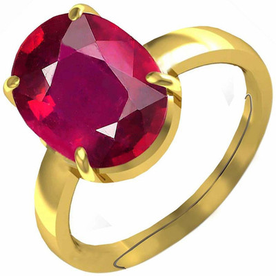 GALAXY ASTRO Certified Unheated Untreatet 7.25 Carat A+ Quality Natural Burma Ruby Manik Gemstone Ring For Women's and Men's Metal Ruby Gold Plated Ring