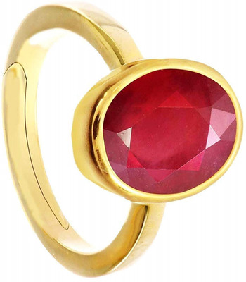 PARTH GEMS Certified Unheated Untreatet 11.25 Carat A+ Quality Natural Burma Ruby Manik Gemstone Ring For Women's and Men's Metal Ruby Gold Plated Ring