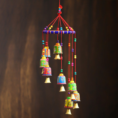 eCraftIndia Handcrafted Wall/Door/Window Hanging Decorative Showpiece - 49 cm(Brass, Paper Mache, Multicolor)