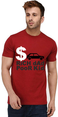 Aseria Printed Men Round Neck Red T-Shirt