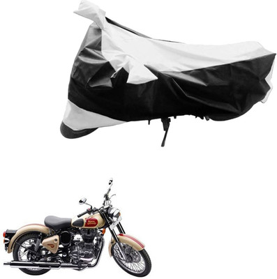 Ak Automotive Two Wheeler Cover for Royal Enfield(Bullet 500, Black, Silver)