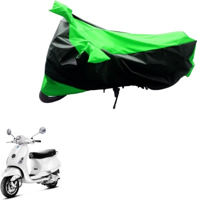 AK Art Two Wheeler Cover for Piaggio(Vespa LX, Black, Green)