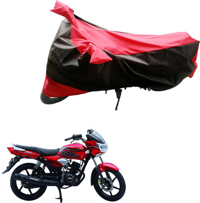 AK Art Two Wheeler Cover for TVS(Phoenix, Black, Red)