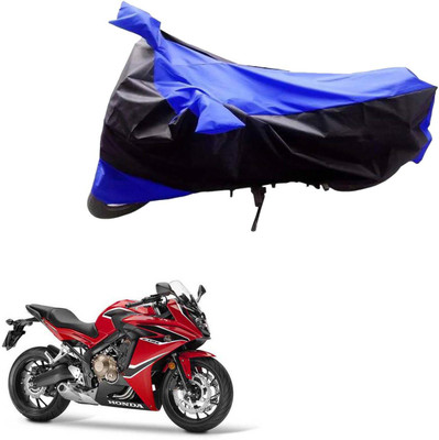 AK Art Two Wheeler Cover for Honda(CBR 650F, Black, Blue)