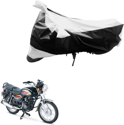 AK Art Two Wheeler Cover for TVS(Max 4R, Black, Silver)