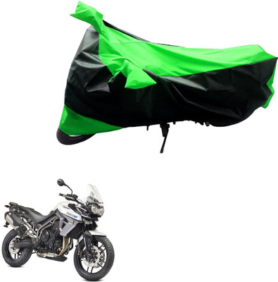 PRIMEAUTOZ Two Wheeler Cover for Triumph(Tiger 800 XR, Black, Green)