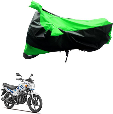 AK Art Two Wheeler Cover for Suzuki(Hayate, Black, Green)